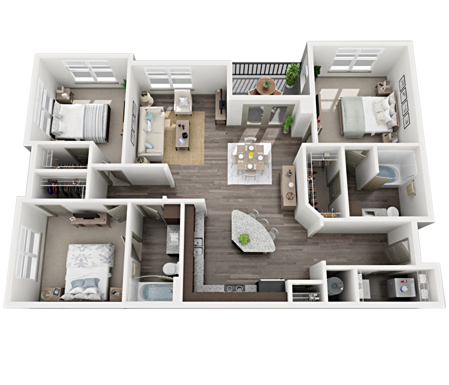 C1 Floor Plan - Conroe Apartments Floor Plan