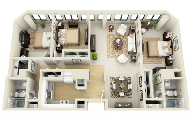 Floor Plans Of The Greenhouse Apartments In Boston Ma