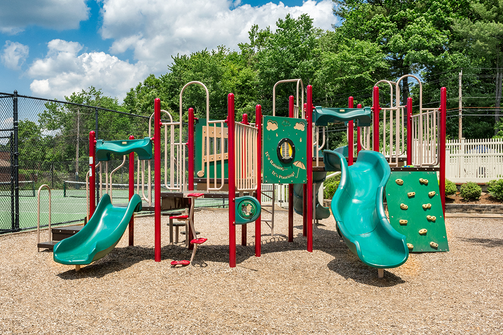 an image of a playground with slides on it