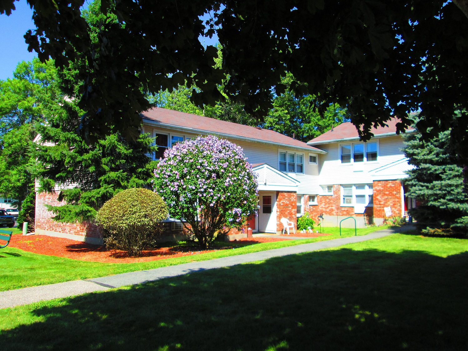 a house with a lawn in front of it