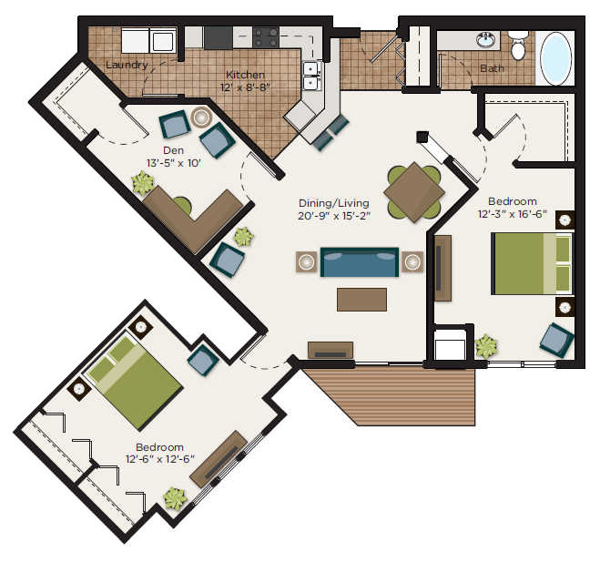 The Hamline Floor Plan at The Communities of River Crossing, Saint Paul, Minnesota