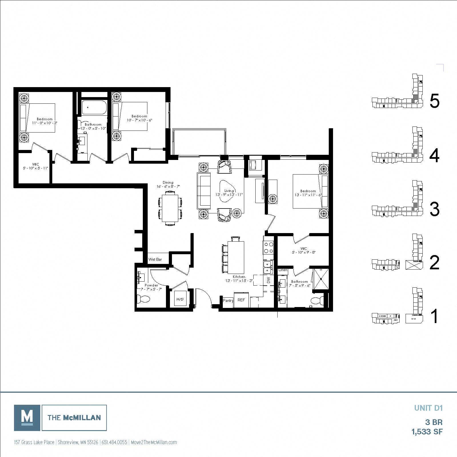 Floor plan at The McMillan, Shoreview, 55126