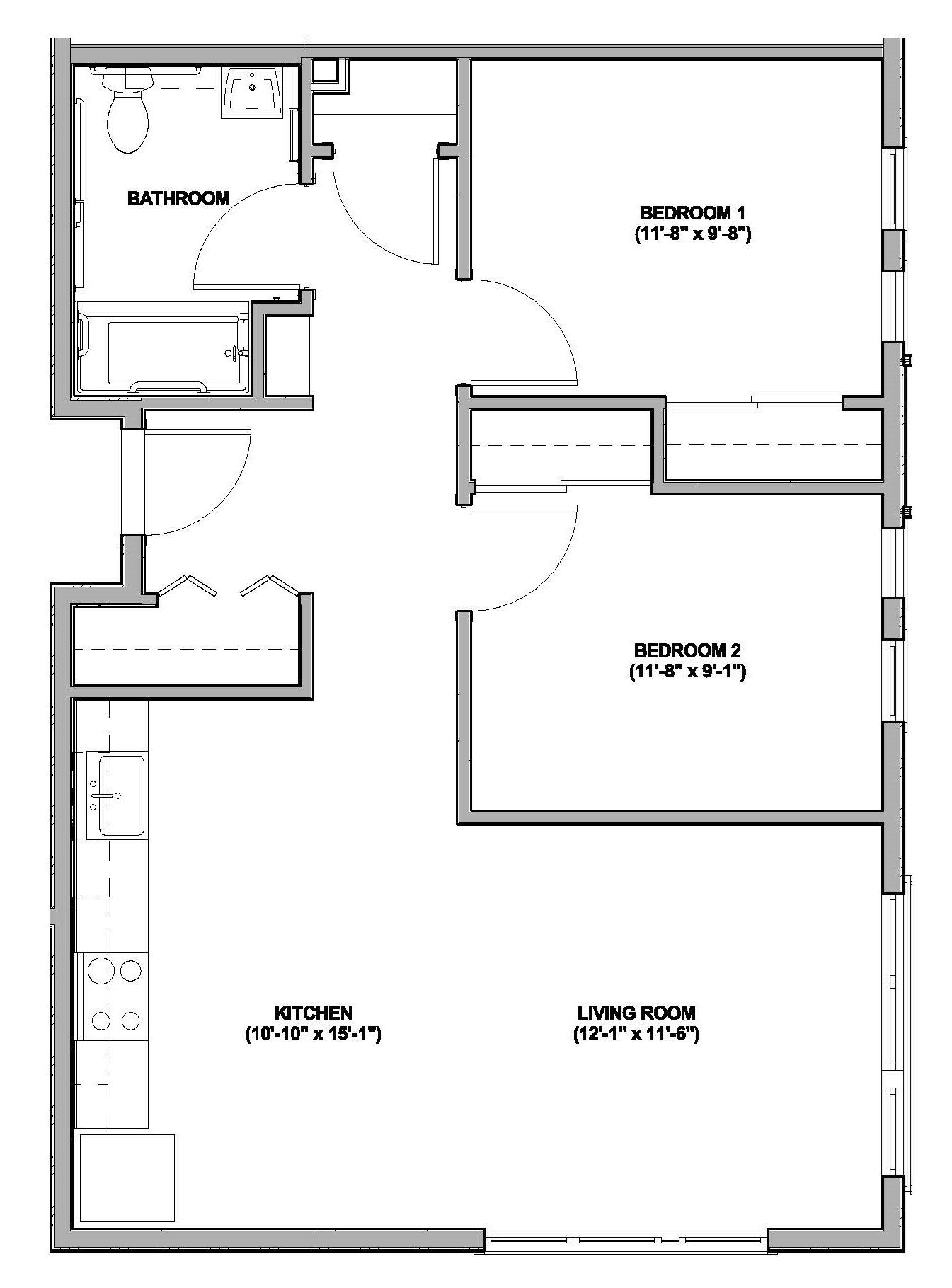2x1A Floor Plan 5