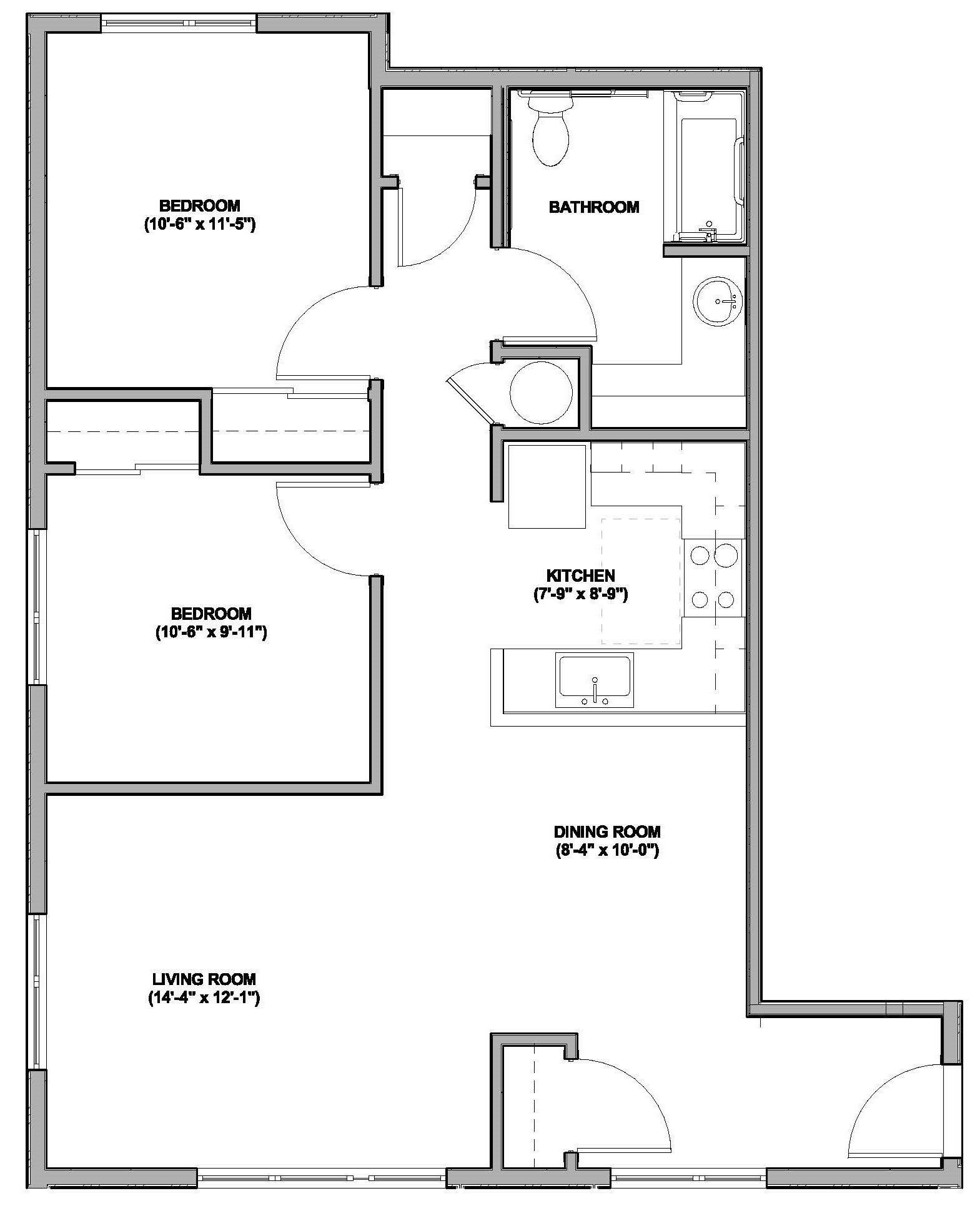 2x1C Floor Plan 7
