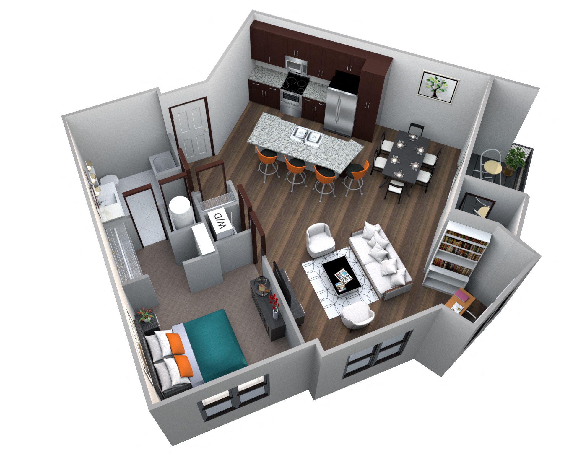 Walnut B5B floor plan at 360 at Jordan West best new apartments West Des Moines IA 50266