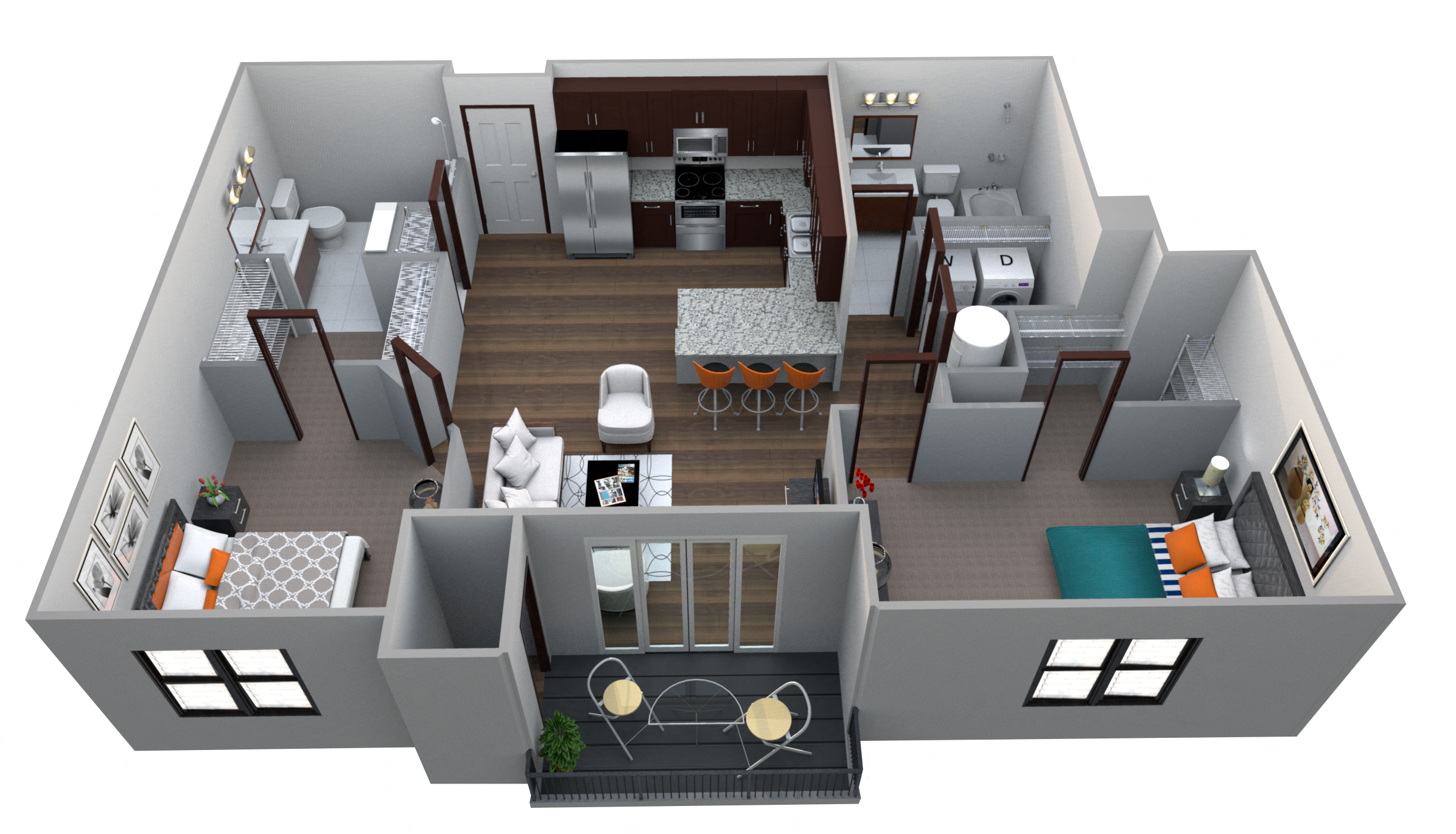 Meadow C2/C1A-B floor plan at 360 at Jordan West best new apartments West Des Moines IA 50266