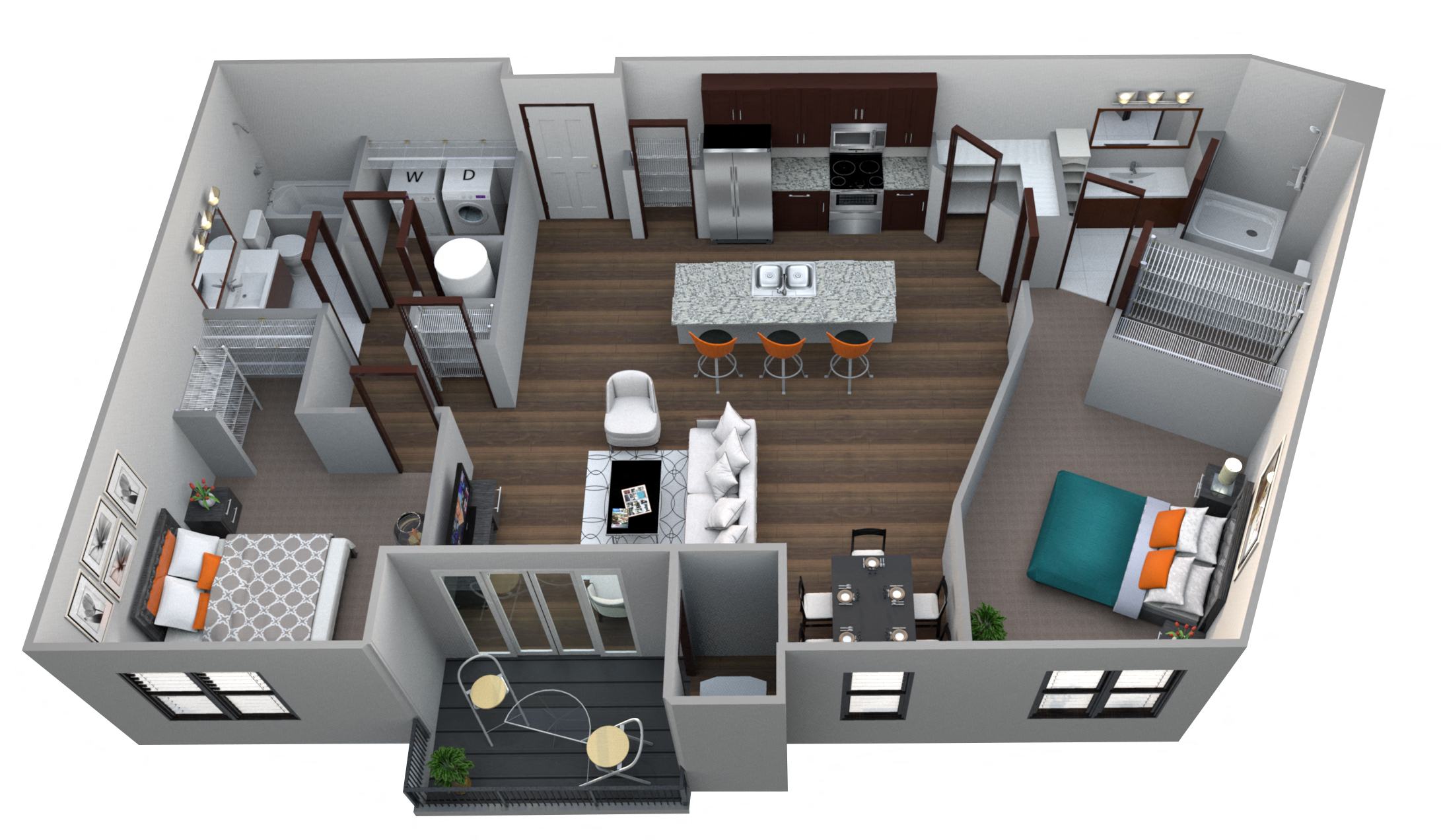 Valley C4B floor plan at 360 at Jordan West best new apartments West Des Moines IA 50266
