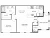 Boxwood – 1 Bedroom 1 Bath Floor Plan Layout – 743 Square Feet