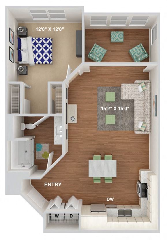 1 Bedroom Floor Plan