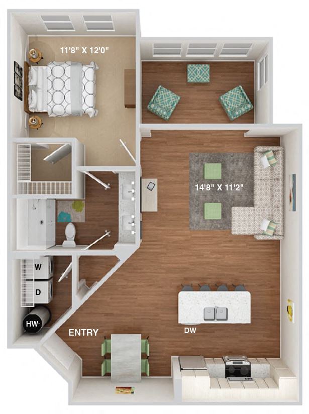 1 Bedroom Floor Plan