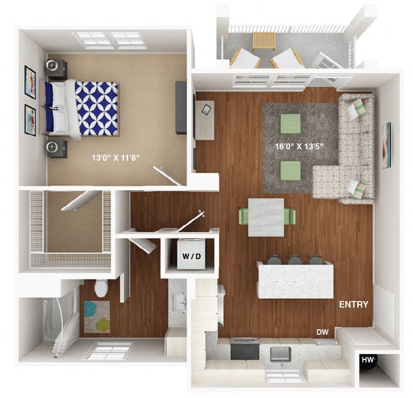 1 Bedroom Floor Plan