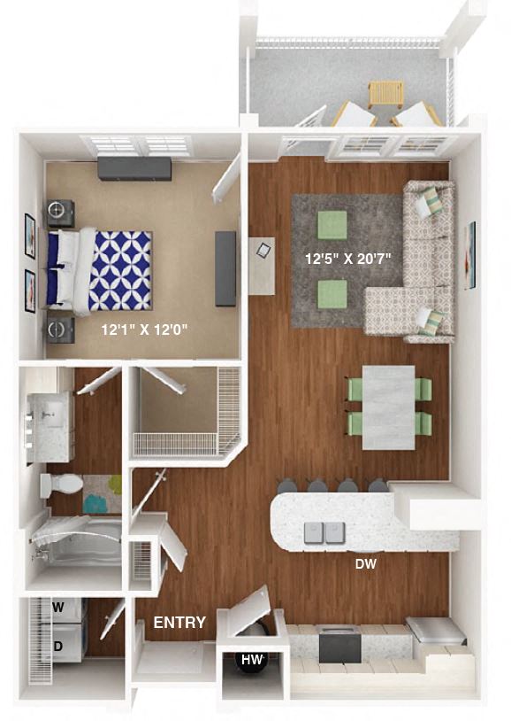 1 Bedroom Floor Plan