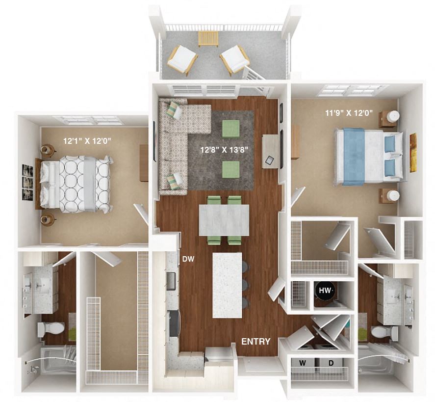 2 Bedroom Floor Plan