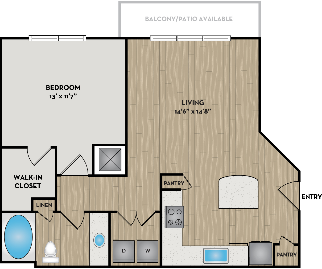 Artisan Station Apartments | Suwanee, GA | 11F1 Floor Plan 766 SF