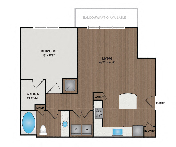 Artisan Station Apartments | Suwanee, GA | 11F2 Floor Plan 788 SF
