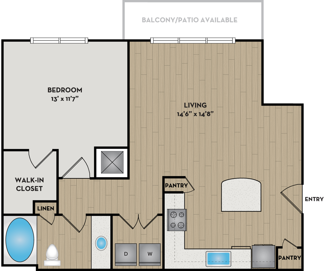 Artisan Station Apartments | Suwanee, GA | 11F2 Floor Plan 788 SF