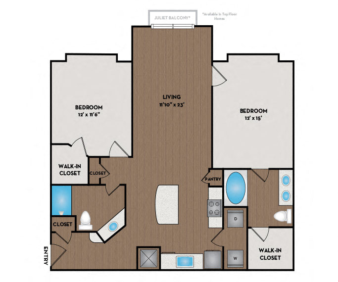Artisan Station Apartments | Suwanee, GA | 22F2 Floor Plan 1172 SF