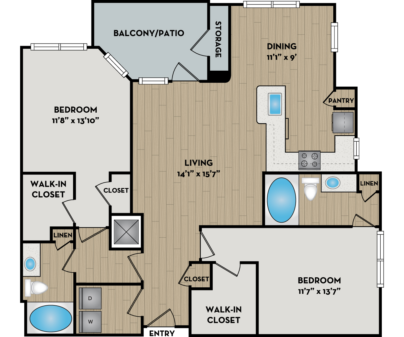 Artisan Station Apartments | Suwanee, GA | 22F3 Floor Plan 1212 SF