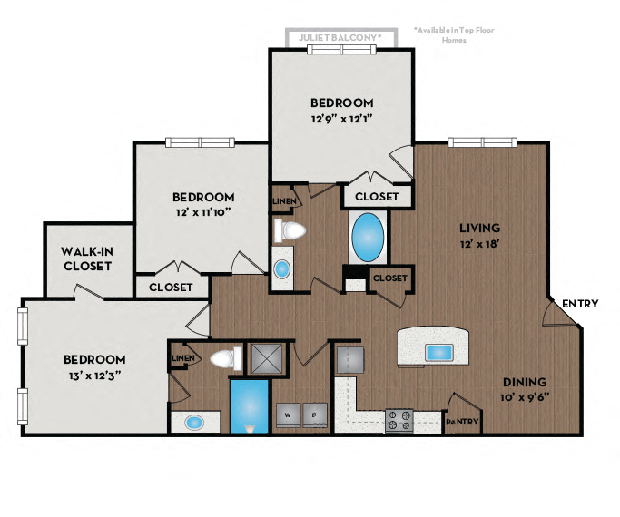 Artisan Station Apartments | Suwanee, GA | 32F1 Floor Plan 1373 SF