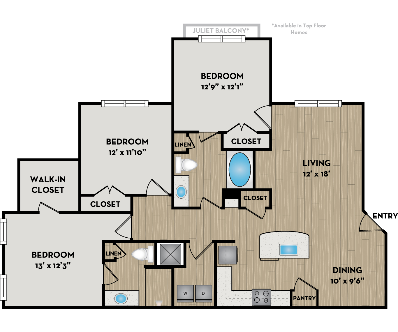 Artisan Station Apartments | Suwanee, GA | 32F1 Floor Plan 1373 SF