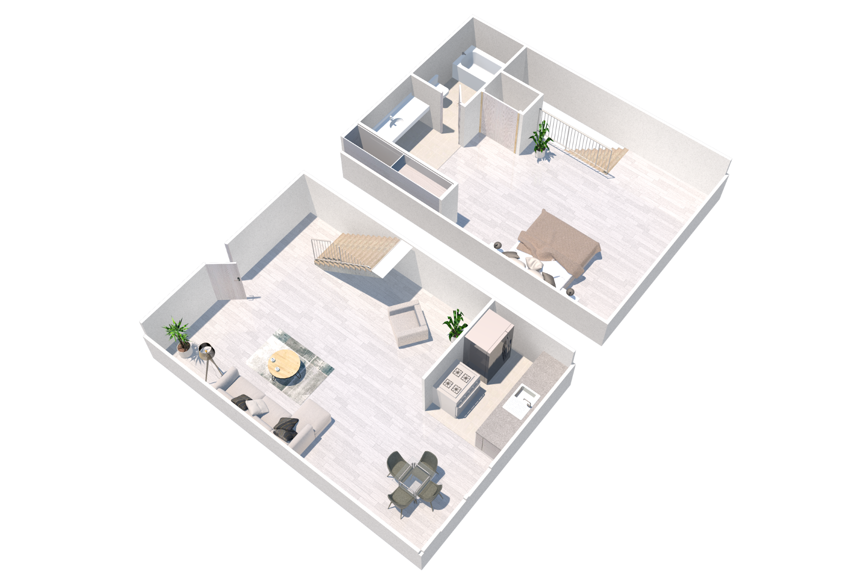 One bedroom townhome apartment in Studio City, CA at the Vista Pointe I Apartment. Spacious townhome style apartment with ample storage space and room to entertain guests.