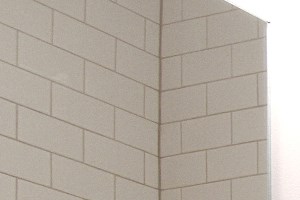Subway tile shower-tub combo