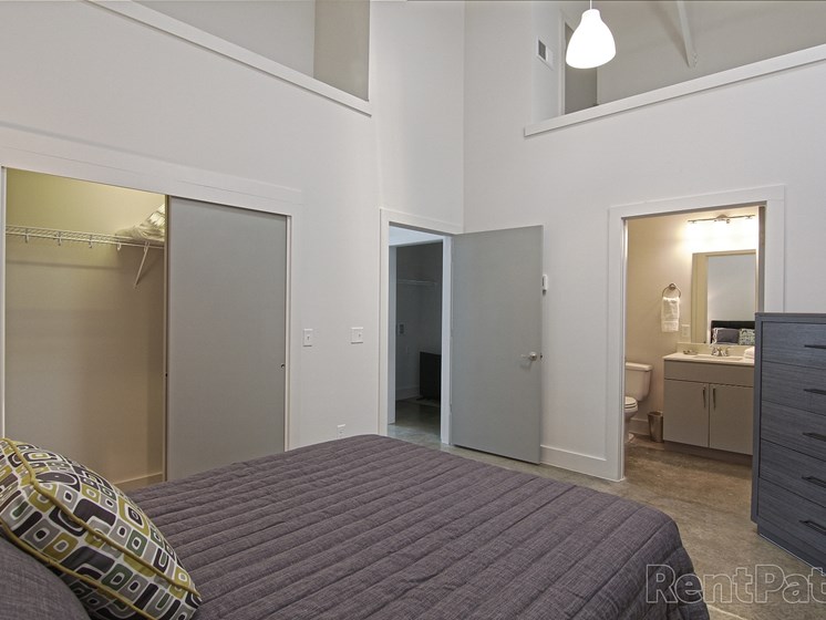 Loft bedroom with ample storage