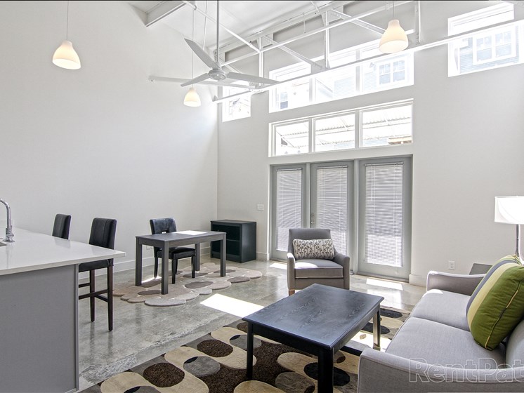Loft open living space with natural light