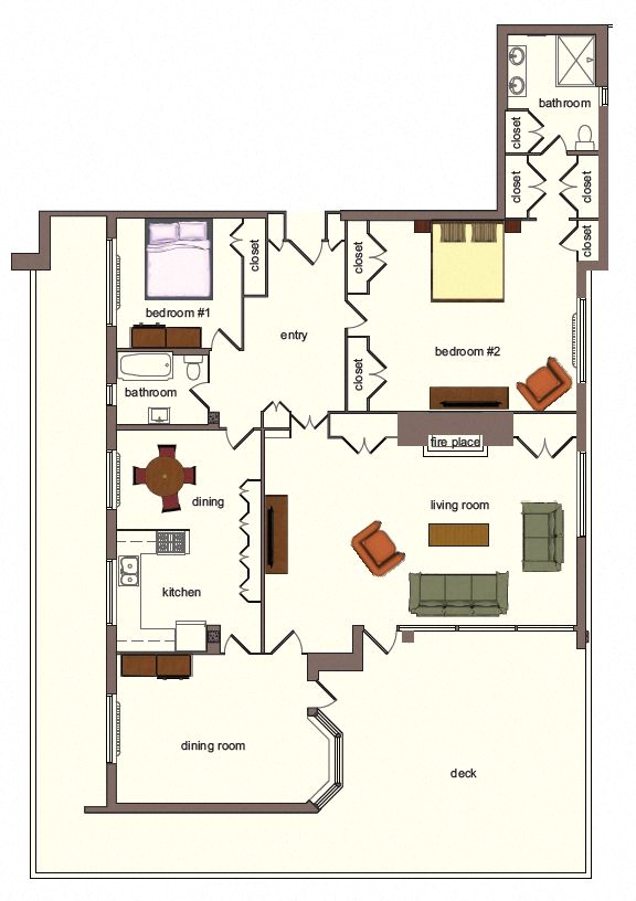 13B Floor Plan at Vista St. Clair, Portland, 97205