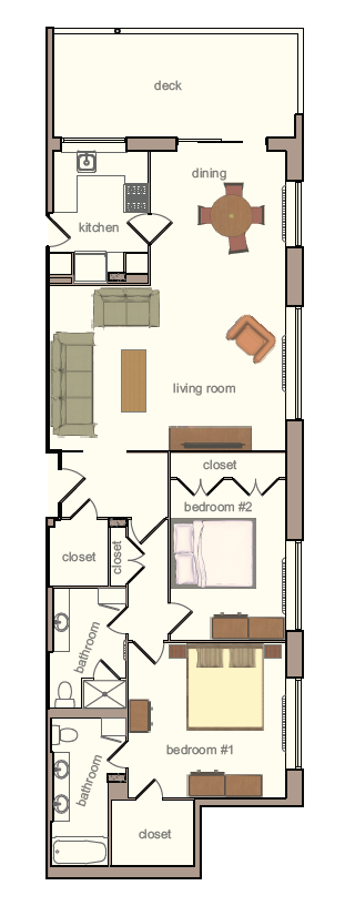 13F Floor Plan at Vista St. Clair, Portland, Oregon
