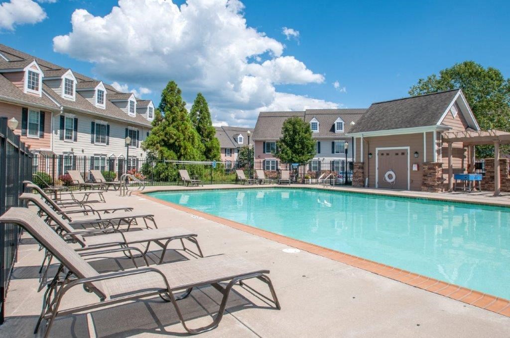 the swimming pool at the apartments for rent