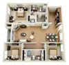 The Grand Plus Loft 3 Bedroom 2 Bath 3D Floor Plan The Grand Plus Loft 3 Bedroom 2 Bath 3D Floor Plan at The Verandas, Canoga Park