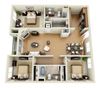 The Sunset Plus Loft 3 Bedroom 2 Bath 3D Floor Plan The Sunset Plus Loft 3 Bedroom 2 Bath 3D Floor Plan at The Verandas, Canoga Park, California