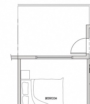 One bedroom, one bathroom apartment layout at Hoylake Apartments in Victoria, BC