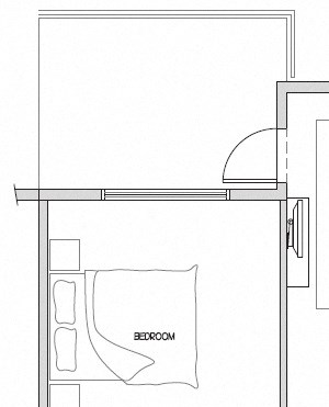 One bedroom, one bathroom apartment layout at Hoylake Apartments in Victoria, BC