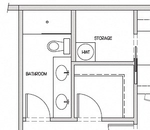 Two bedroom, two bathroom apartment layout at Hoylake Apartments in Victoria, BC