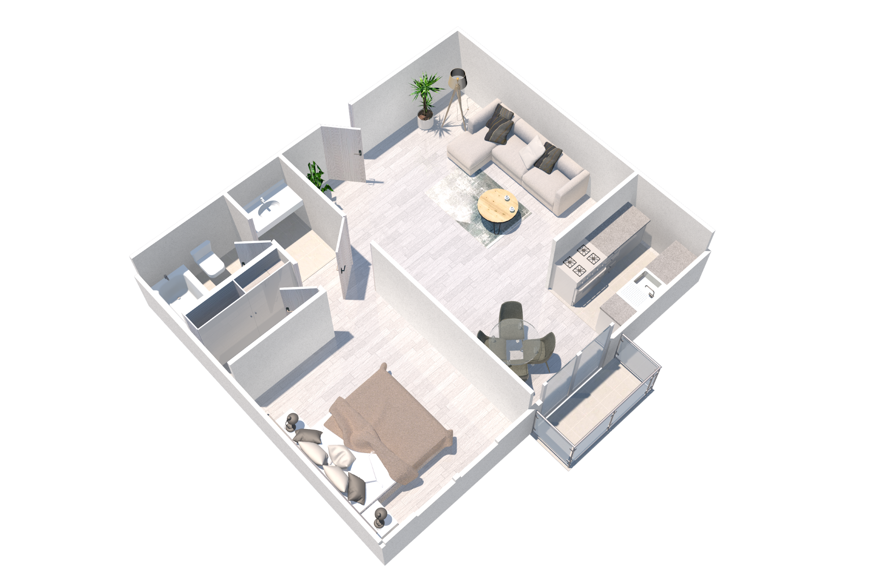 1 Bedroom apartment floor plan in Sherman Oaks at the Embassy Apartments