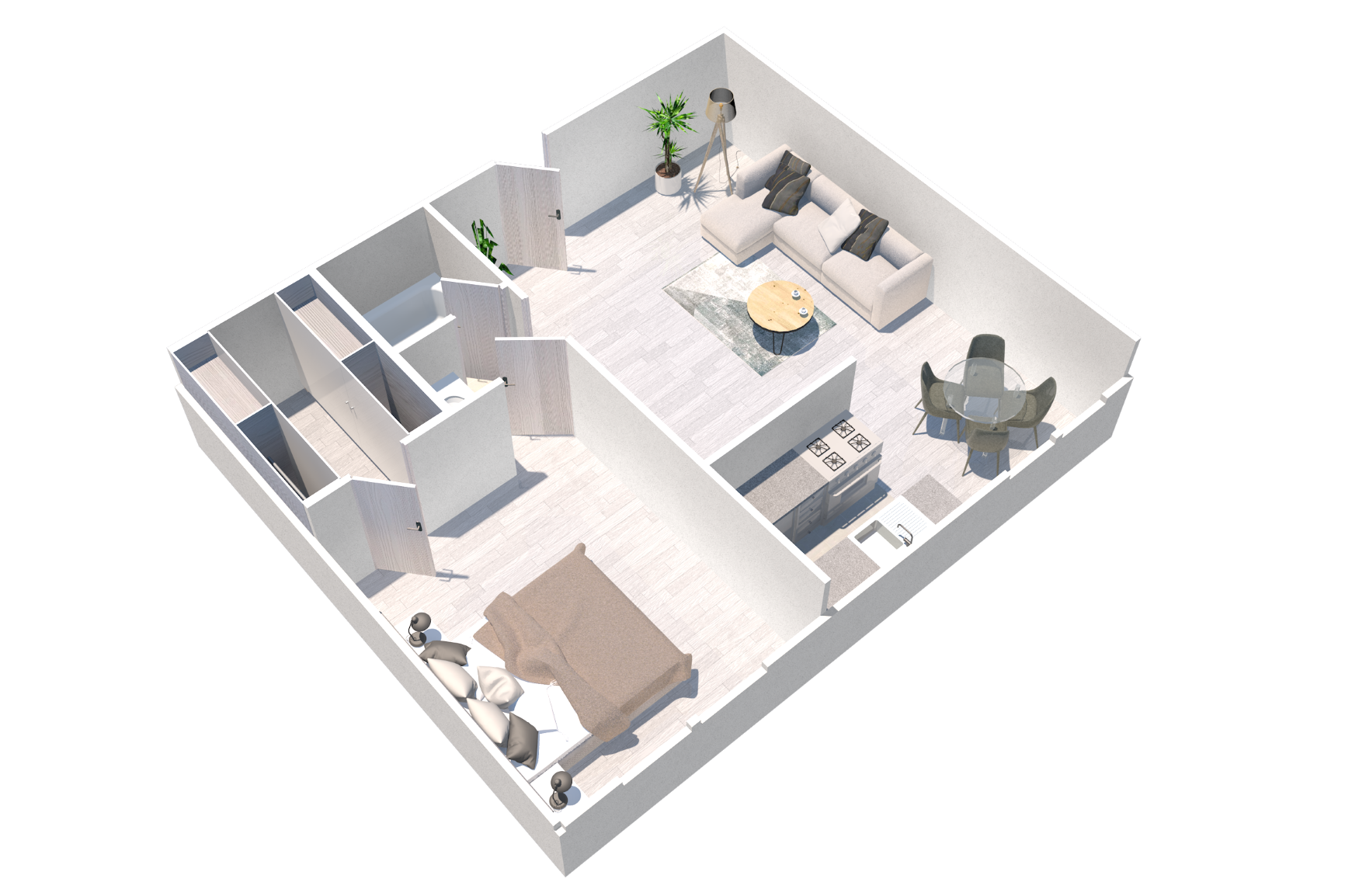 One bedroom apartment floor plan in Sherman Oaks, CA at the Windsor Apartment