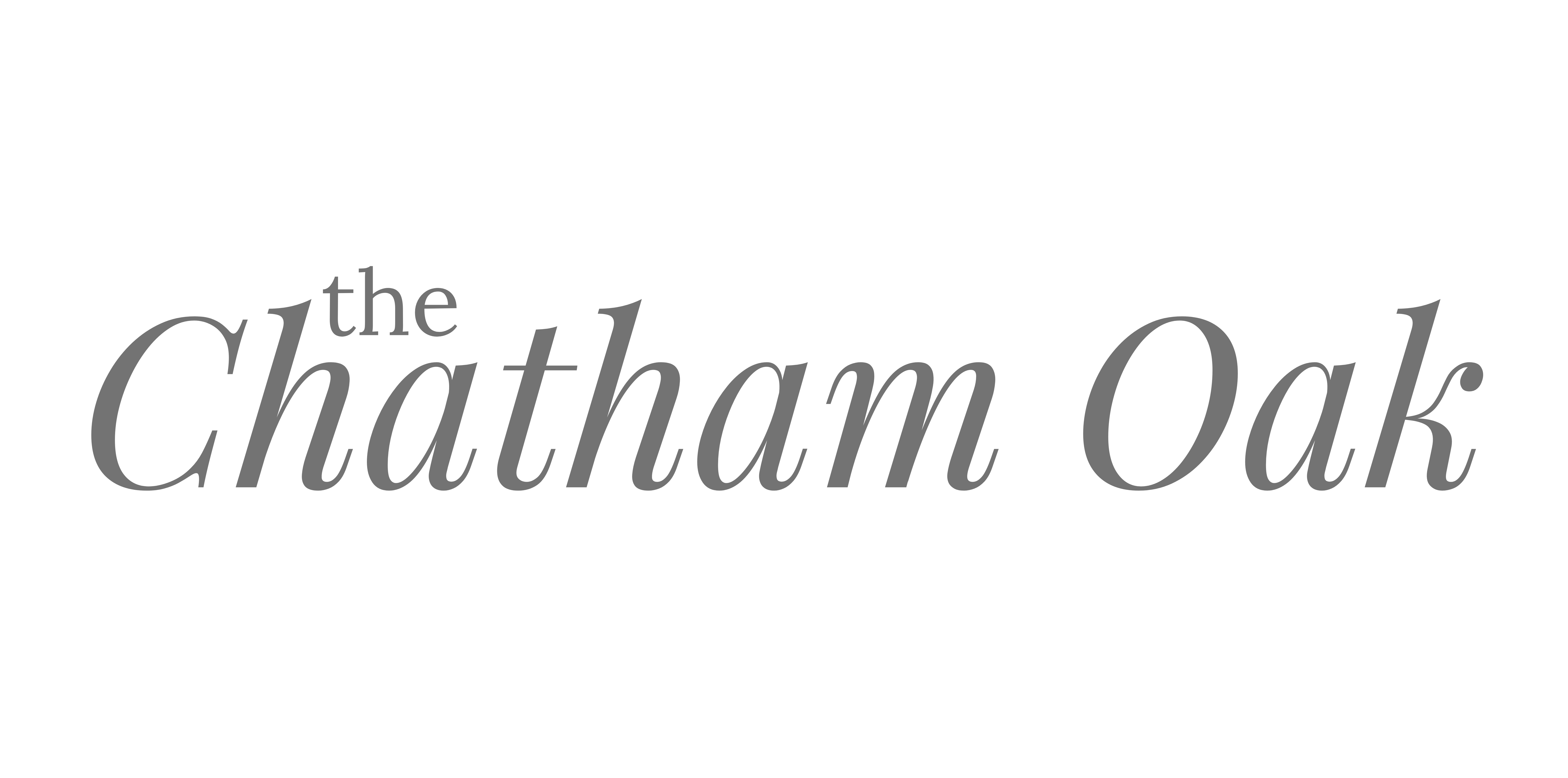 The image shows the text "the Chatham Oak" in a large, elegant font.