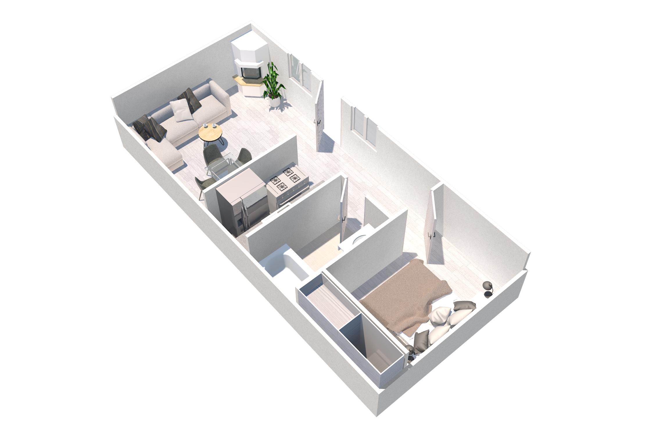 One bedroom apartment in Studio City, CA at the Diplomat Apartments. Spacious one bedroom floorplan offers plank flooring, ample storage and natural light.