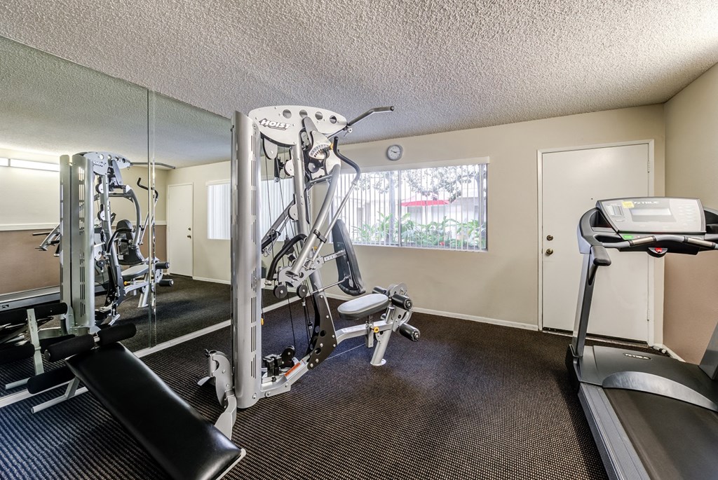 the gym at the preserve at polk apartments