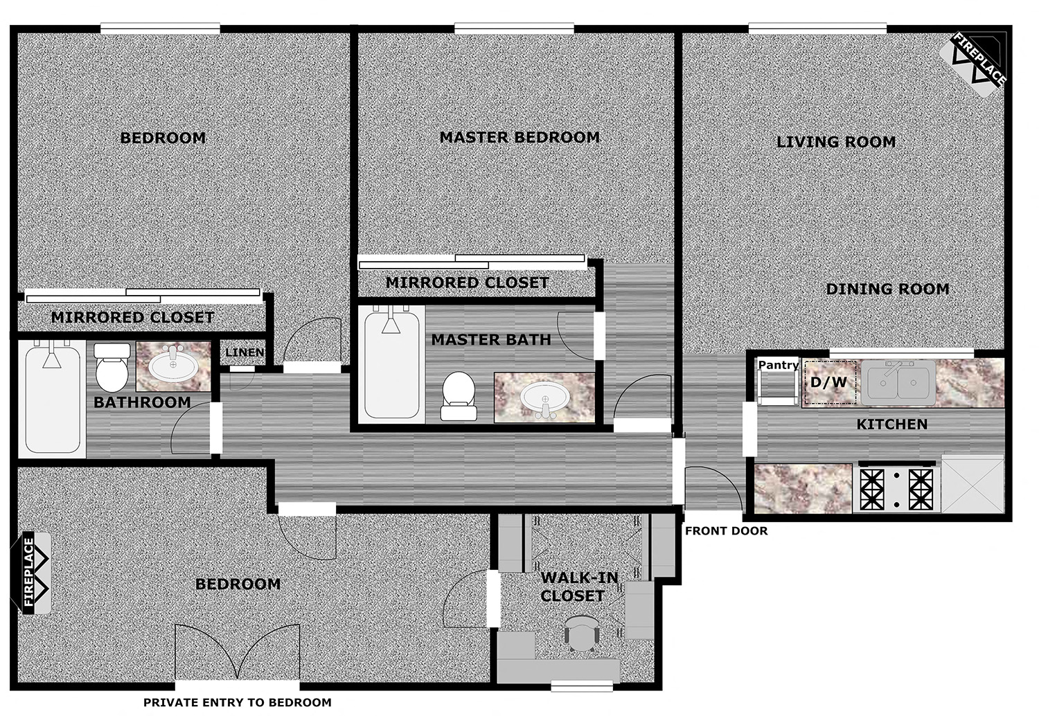 Three Bedroom Two Bath