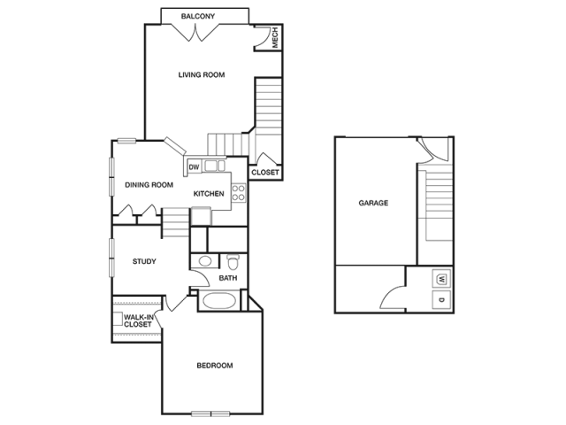 ONE BEDROOM- ONE BATH (A9) Floor Plan 7