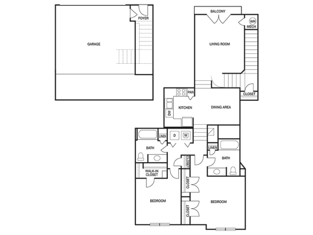 TWO BEDROOM- TWO BATH (C5) Floor Plan 13