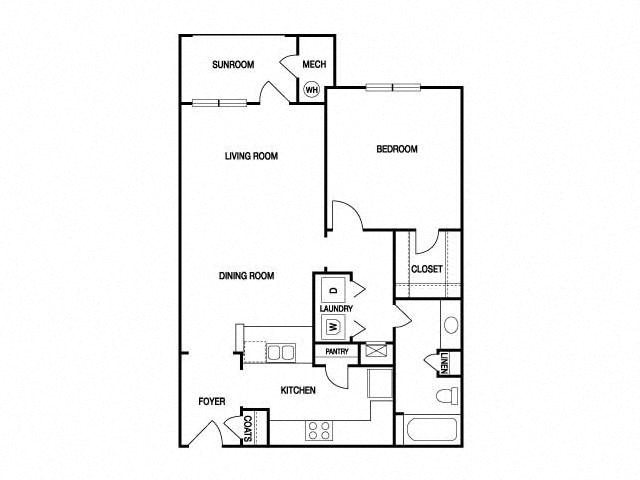 ONE BEDROOM- ONE BATH (A3) Floor Plan 8