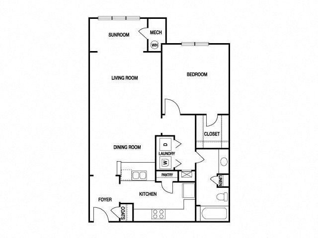 ONE BEDROOM- ONE BATH (A4) Floor Plan 9