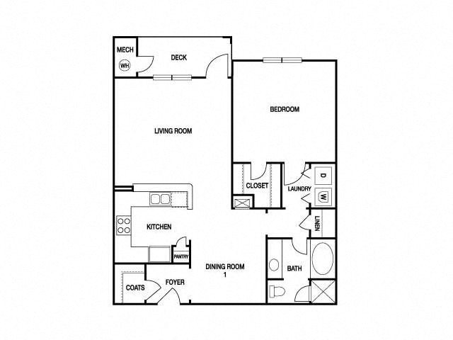 ONE BEDROOM- ONE BATH (A5) Floor Plan 10