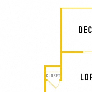 A1-Loft – 1 Bedroom 1 Bath Floor Plan Layout – 1001 Square Feet