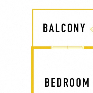 A2 – 1 Bedroom 1 Bath Floor Plan Layout – 962 Square Feet