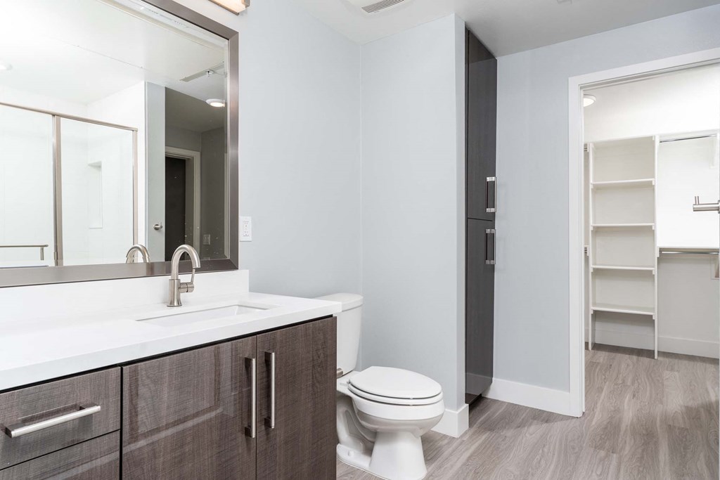 a bathroom with a toilet and a sink and a mirror